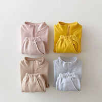 Load image into Gallery viewer, 2 Pieces Set Baby Kid Unisex Solid Color Hoodies Swearshirts And Pants Wholesale 22092440
