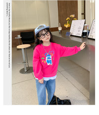 Load image into Gallery viewer, Baby Kid Girls Letters Cartoon Print Hoodies Swearshirts Wholesale 220924482
