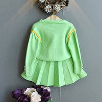 Load image into Gallery viewer, 2 Pieces Set Baby Kid Girls Letters Crochet Cardigan And Solid Color Skirts Wholesale 22092702
