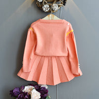 Load image into Gallery viewer, 2 Pieces Set Baby Kid Girls Letters Crochet Cardigan And Solid Color Skirts Wholesale 22092702
