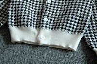 Load image into Gallery viewer, 2 Pieces Set Baby Kid Girls Houndstooth Cardigan And Skirts Wholesale 22092711
