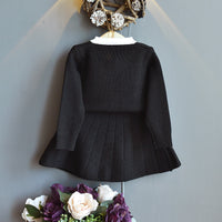 Load image into Gallery viewer, 2 Pieces Set Baby Kid Girls Bow Cardigan And Solid Color Skirts Wholesale 22092715
