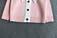Load image into Gallery viewer, 2 Pieces Set Baby Kid Girls Bow Cardigan And Solid Color Skirts Wholesale 22092715
