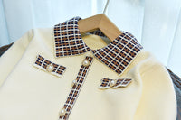 Load image into Gallery viewer, 2 Pieces Set Baby Kid Girls Color-blocking Checked Cardigan And Skirts Wholesale 220927225
