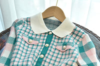 Load image into Gallery viewer, 2 Pieces Set Baby Kid Girls Checked Crochet Cardigan And Skirts Wholesale 220927242
