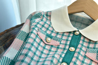 Load image into Gallery viewer, 2 Pieces Set Baby Kid Girls Checked Crochet Cardigan And Skirts Wholesale 220927242
