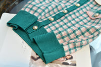 Load image into Gallery viewer, 2 Pieces Set Baby Kid Girls Checked Crochet Cardigan And Skirts Wholesale 220927242
