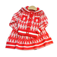 Load image into Gallery viewer, 2 Pieces Set Baby Kid Girls Checked Crochet Cardigan And Skirts Wholesale 220927245
