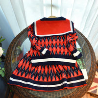 Load image into Gallery viewer, 2 Pieces Set Baby Kid Girls Checked Crochet Cardigan And Skirts Wholesale 220927245
