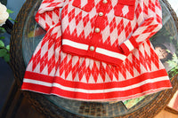 Load image into Gallery viewer, 2 Pieces Set Baby Kid Girls Checked Crochet Cardigan And Skirts Wholesale 220927245
