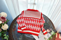 Load image into Gallery viewer, 2 Pieces Set Baby Kid Girls Checked Crochet Cardigan And Skirts Wholesale 220927245
