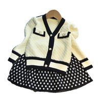 Load image into Gallery viewer, 2 Pieces Set Baby Kid Girls Color-blocking Jackets Outwears And Polka dots Skirts Wholesale 220927266
