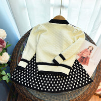 Load image into Gallery viewer, 2 Pieces Set Baby Kid Girls Color-blocking Jackets Outwears And Polka dots Skirts Wholesale 220927266
