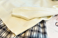 Load image into Gallery viewer, 2 Pieces Set Baby Kid Girls Color-blocking Cardigan And Checked Skirts Wholesale 220927274
