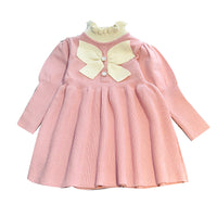 Load image into Gallery viewer, Baby Kid Girls Color-blocking Bow Crochet Dresses Wholesale 220927278

