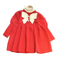 Load image into Gallery viewer, Baby Kid Girls Color-blocking Bow Crochet Dresses Wholesale 220927278
