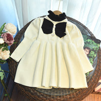 Load image into Gallery viewer, Baby Kid Girls Color-blocking Bow Crochet Dresses Wholesale 220927278
