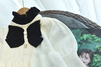 Load image into Gallery viewer, Baby Kid Girls Color-blocking Bow Crochet Dresses Wholesale 220927278
