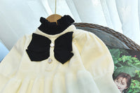 Load image into Gallery viewer, Baby Kid Girls Color-blocking Bow Crochet Dresses Wholesale 220927278
