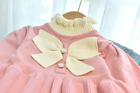 Load image into Gallery viewer, Baby Kid Girls Color-blocking Bow Crochet Dresses Wholesale 220927278
