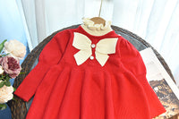 Load image into Gallery viewer, Baby Kid Girls Color-blocking Bow Crochet Dresses Wholesale 220927278
