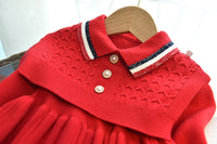 Load image into Gallery viewer, 2 Pieces Set Baby Kid Girls Striped Crochet Dresses And Solid Color Vests Waistcoats Wholesale 220927280
