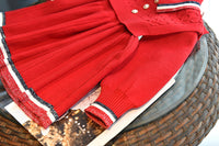 Load image into Gallery viewer, 2 Pieces Set Baby Kid Girls Striped Crochet Dresses And Solid Color Vests Waistcoats Wholesale 220927280
