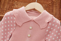 Load image into Gallery viewer, Baby Kid Girls Striped Polka dots Crochet Dresses Wholesale 220927283
