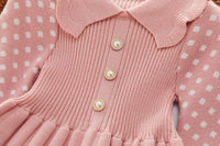 Load image into Gallery viewer, Baby Kid Girls Striped Polka dots Crochet Dresses Wholesale 220927283
