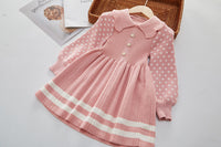 Load image into Gallery viewer, Baby Kid Girls Striped Polka dots Crochet Dresses Wholesale 220927283
