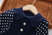 Load image into Gallery viewer, Baby Kid Girls Striped Polka dots Crochet Dresses Wholesale 220927283
