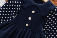 Load image into Gallery viewer, Baby Kid Girls Striped Polka dots Crochet Dresses Wholesale 220927283
