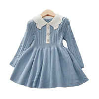 Load image into Gallery viewer, Baby Kid Girls Color-blocking Crochet Dresses Wholesale 220927285
