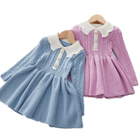 Load image into Gallery viewer, Baby Kid Girls Color-blocking Crochet Dresses Wholesale 220927285

