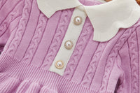 Load image into Gallery viewer, Baby Kid Girls Color-blocking Crochet Dresses Wholesale 220927285
