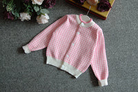 Load image into Gallery viewer, 2 Pieces Set Baby Kid Girls Houndstooth Cardigan And Skirts Wholesale 22092729

