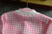 Load image into Gallery viewer, 2 Pieces Set Baby Kid Girls Houndstooth Cardigan And Skirts Wholesale 22092729
