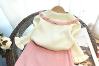 Load image into Gallery viewer, 2 Pieces Set Baby Kid Girls Flower Embroidered Cardigan And Bow Skirts Wholesale 220927291
