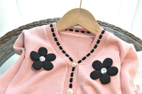 Load image into Gallery viewer, 2 Pieces Set Baby Kid Girls Flower Cardigan And Solid Color Skirts Wholesale 220927292
