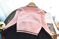 Load image into Gallery viewer, 2 Pieces Set Baby Kid Girls Flower Cardigan And Solid Color Skirts Wholesale 220927292
