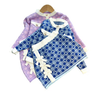 Load image into Gallery viewer, 2 Pieces Set Baby Kid Girls Love heart Checked Crochet Jackets Outwears And Skirts Wholesale 220927295
