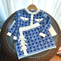 Load image into Gallery viewer, 2 Pieces Set Baby Kid Girls Love heart Checked Crochet Jackets Outwears And Skirts Wholesale 220927295
