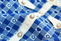 Load image into Gallery viewer, 2 Pieces Set Baby Kid Girls Love heart Checked Crochet Jackets Outwears And Skirts Wholesale 220927295
