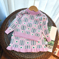 Load image into Gallery viewer, 2 Pieces Set Baby Kid Girls Crochet Sweaters And Skirts Wholesale 220927296

