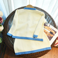 Load image into Gallery viewer, 2 Pieces Set Baby Kid Girls Color-blocking Crochet Cardigan And Skirts Wholesale 220927297
