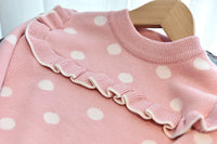 Load image into Gallery viewer, 2 Pieces Set Baby Kid Girls Polka dots Crochet Sweaters And Solid Color Skirts Wholesale 220927298
