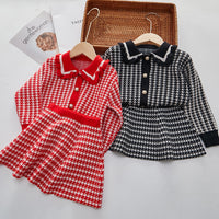 Load image into Gallery viewer, 2 Pieces Set Baby Kid Girls Checked Crochet Tops And Skirts Wholesale 220927308
