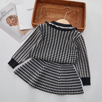 Load image into Gallery viewer, 2 Pieces Set Baby Kid Girls Checked Crochet Tops And Skirts Wholesale 220927308
