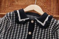 Load image into Gallery viewer, 2 Pieces Set Baby Kid Girls Checked Crochet Tops And Skirts Wholesale 220927308
