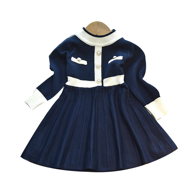 Baby Kid Girls Color-blocking Dresses Wholesale 220927311